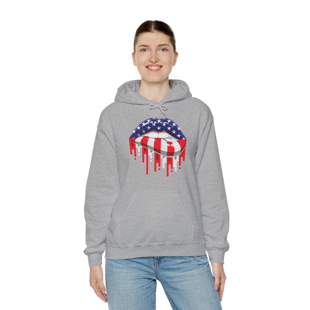 American Flag Lips Hooded Sweatshirt