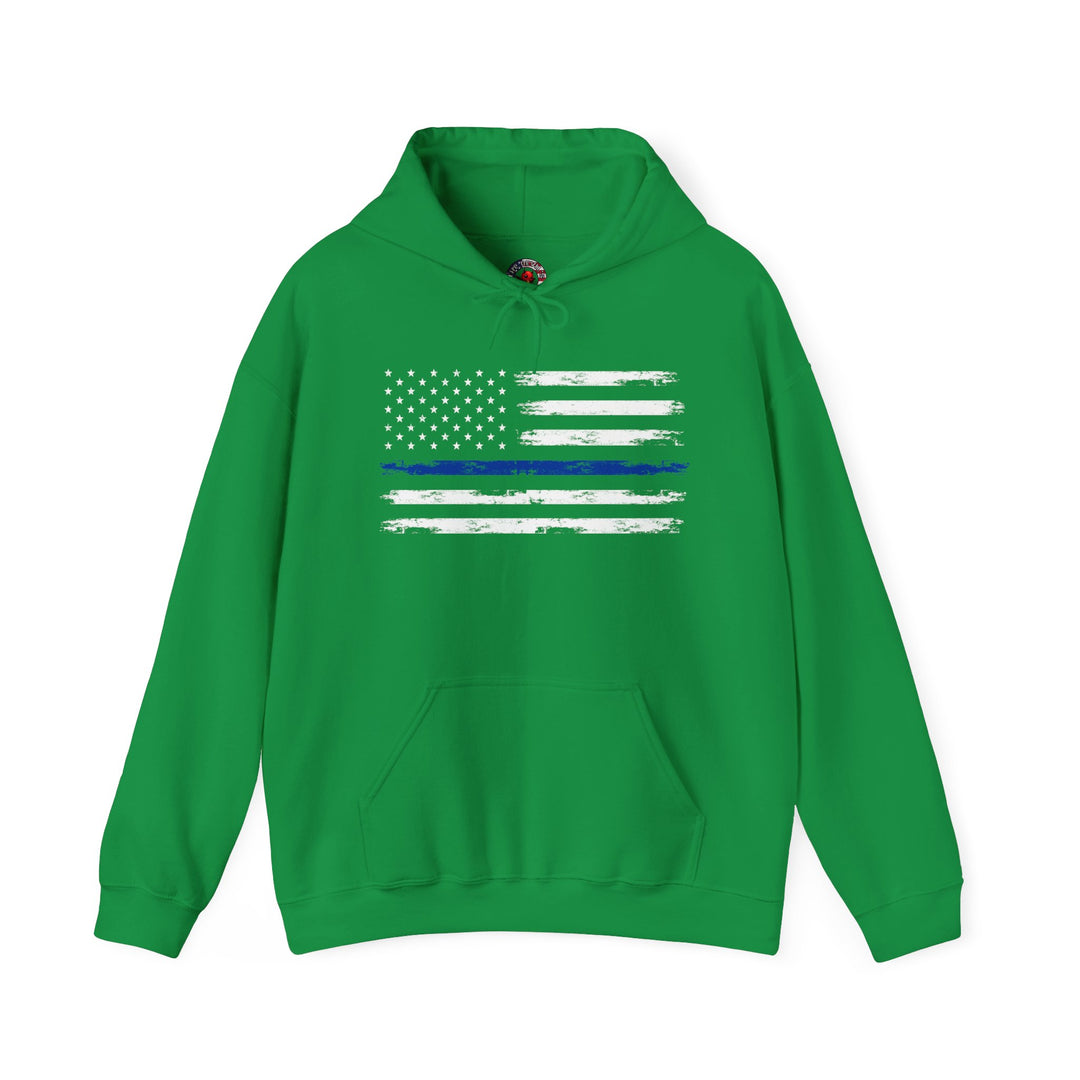 Thin Blue Line American Flag Hooded Sweatshirt