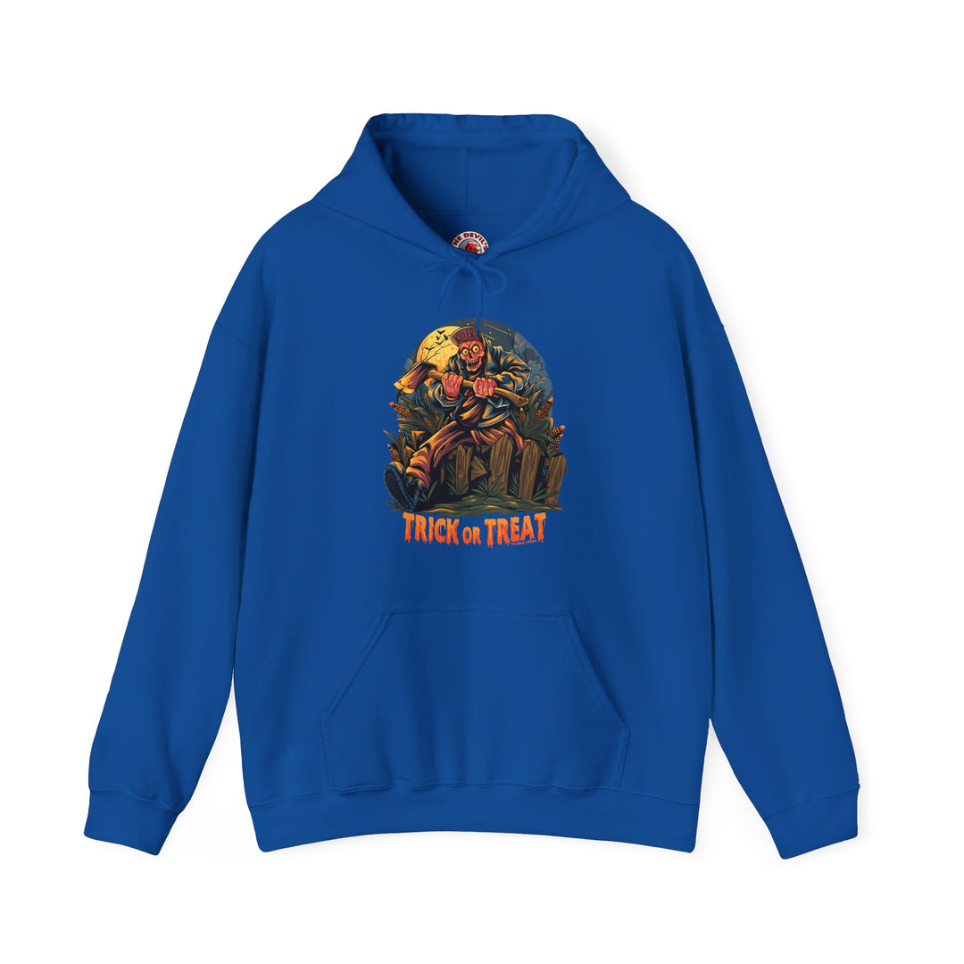 Axe Wielding Zombie Trick or Treat Hooded Sweatshirt