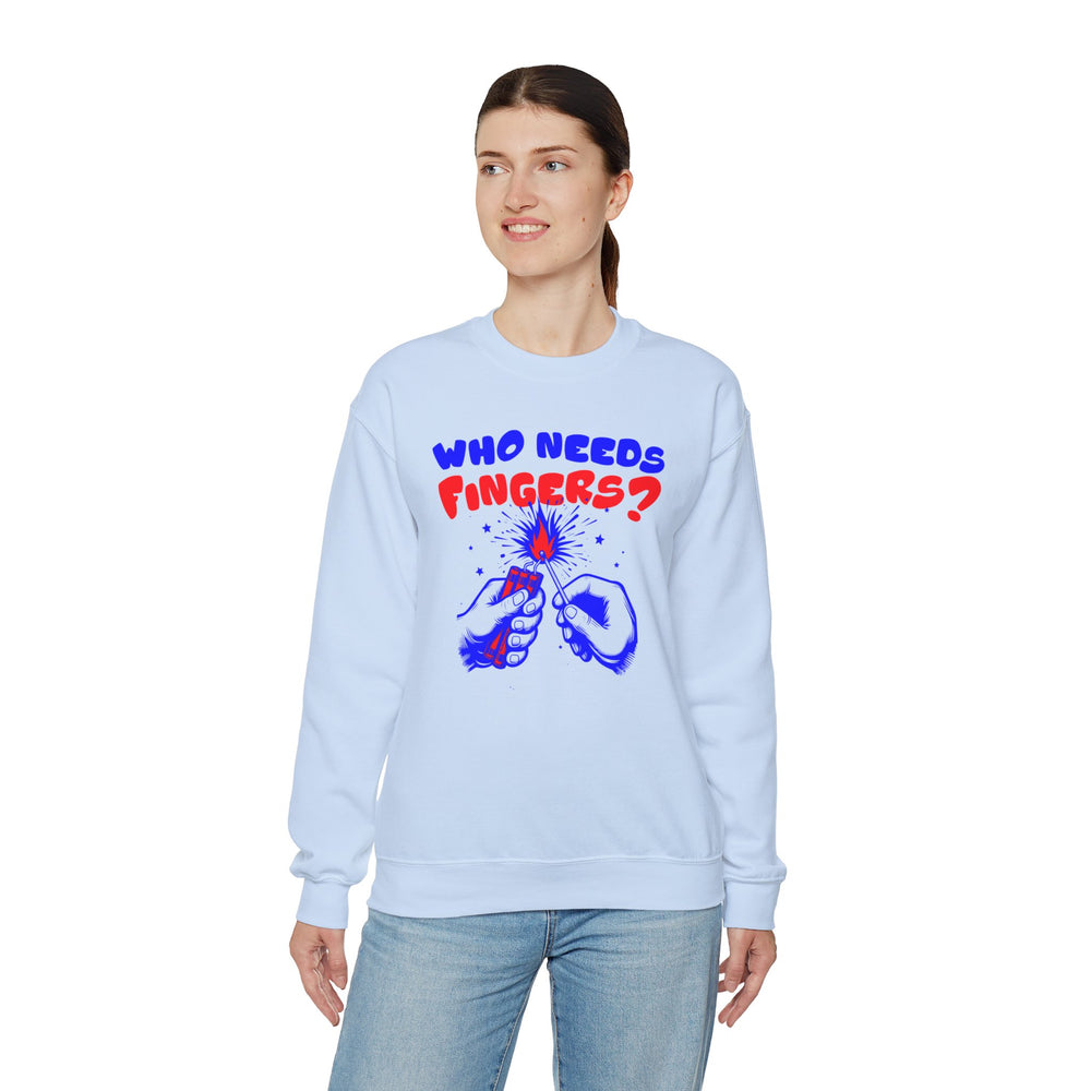 Who Needs Fingers Crewneck Sweatshirt