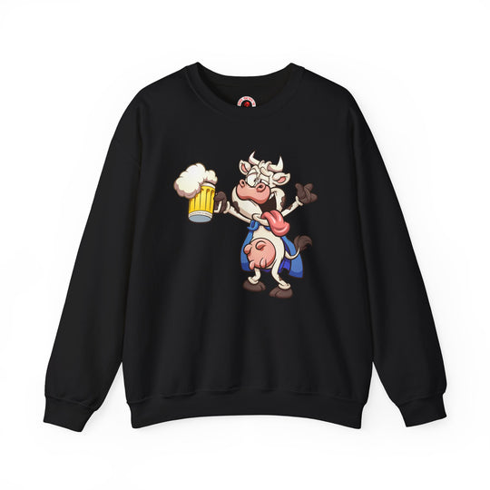 Beer Drinking Cow Crewneck Sweatshirt