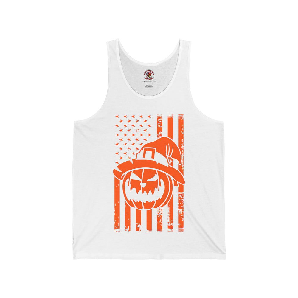Pumpkin American Flag Tank Top