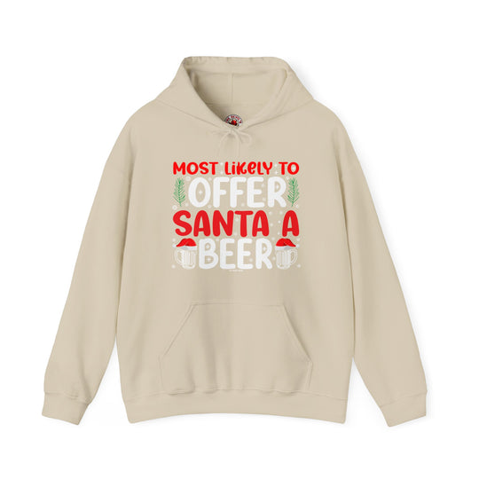 Most Likely To Offer Santa A Beer Hooded Sweatshirt