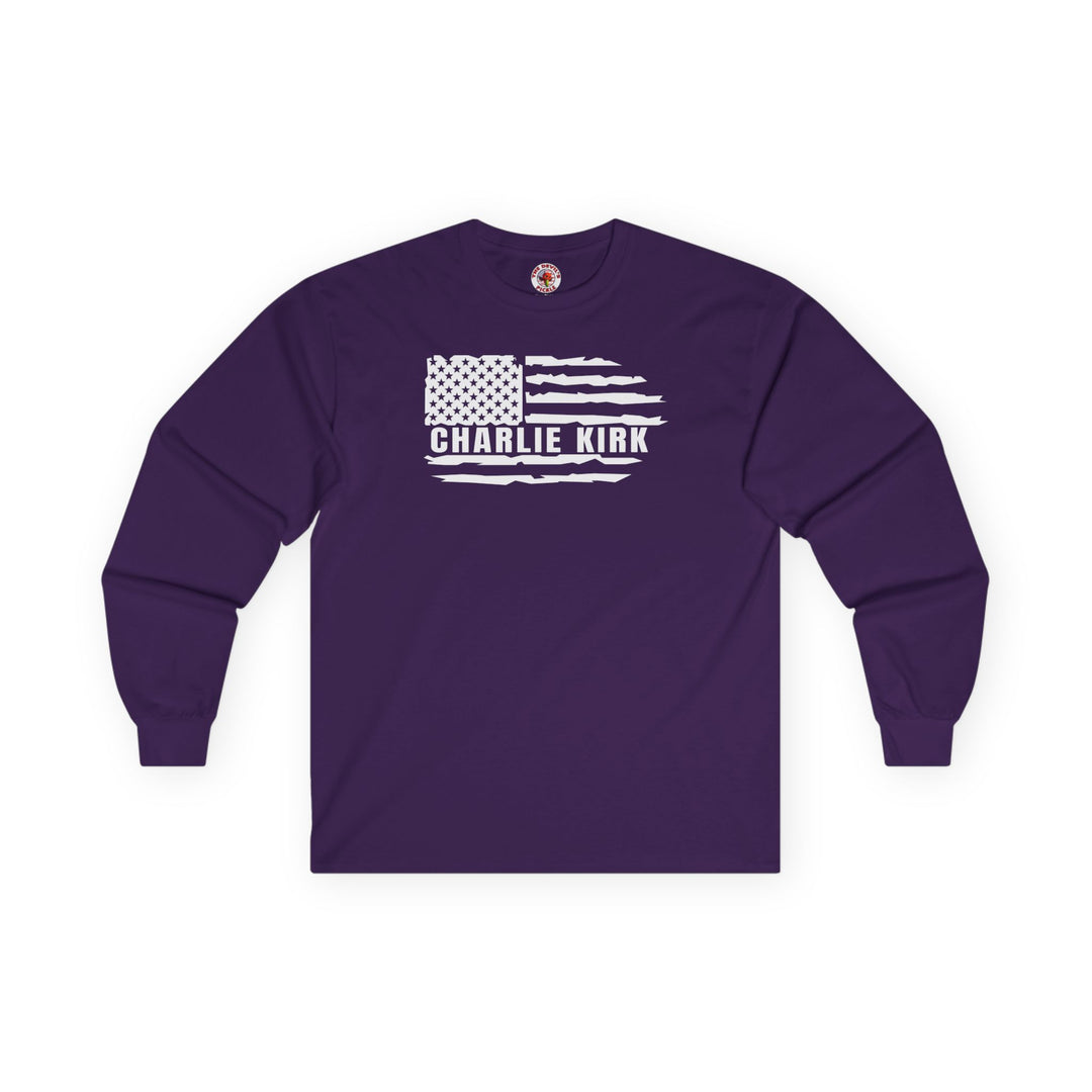 Charlie Kirk Flag Long Sleeve Tee