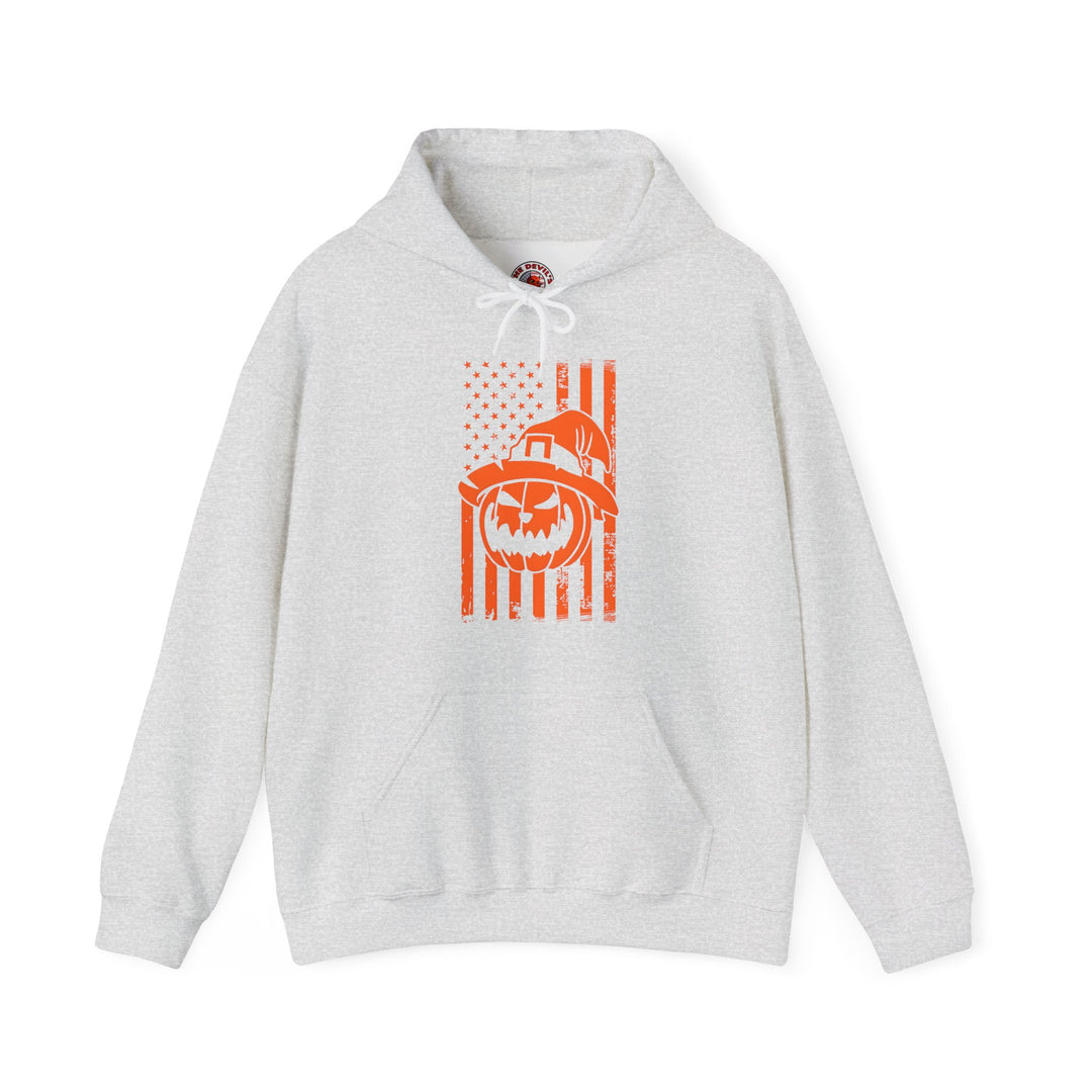 Pumpkin American Flag Hooded Sweatshirt
