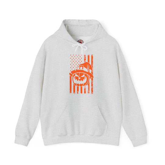 Pumpkin American Flag Hooded Sweatshirt