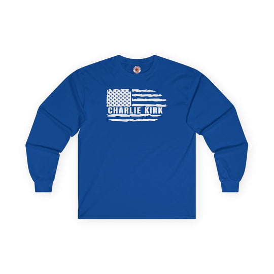Charlie Kirk Flag Long Sleeve Tee
