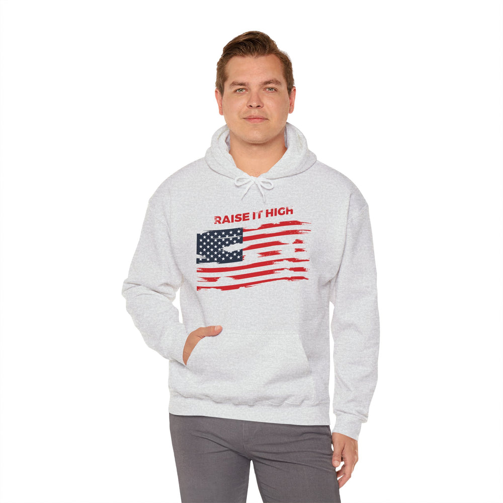 Raise It High American Flag Hooded Sweatshirt