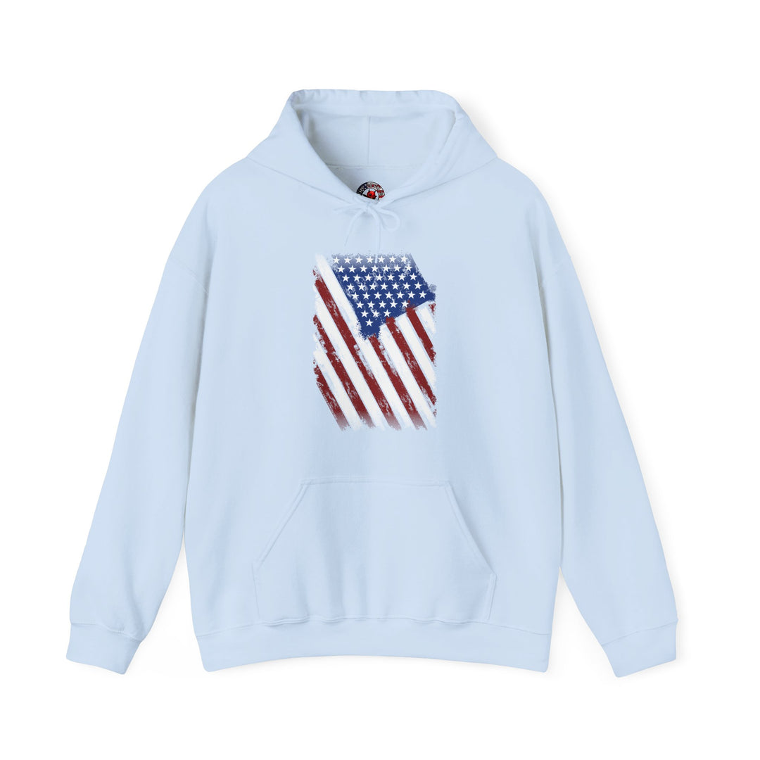 Distressed American Flag Hooded Sweatshirt