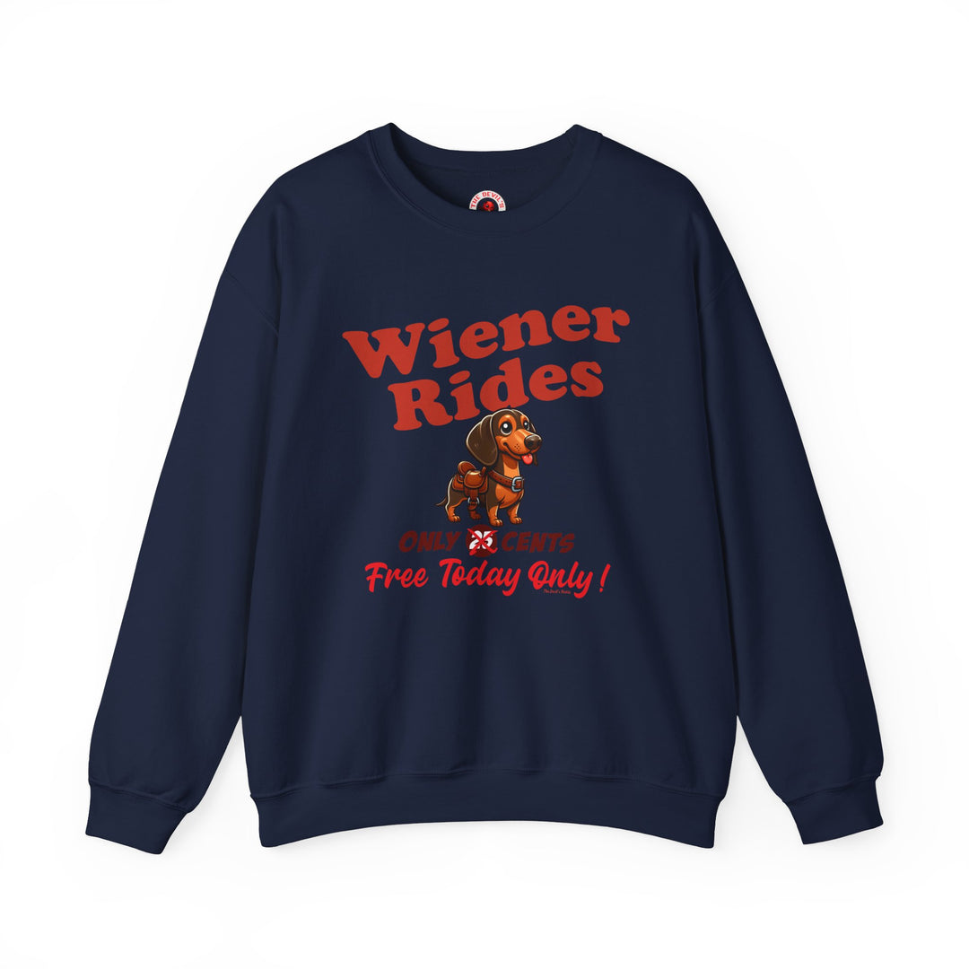 Free Wiener Rides Crewneck Sweatshirt