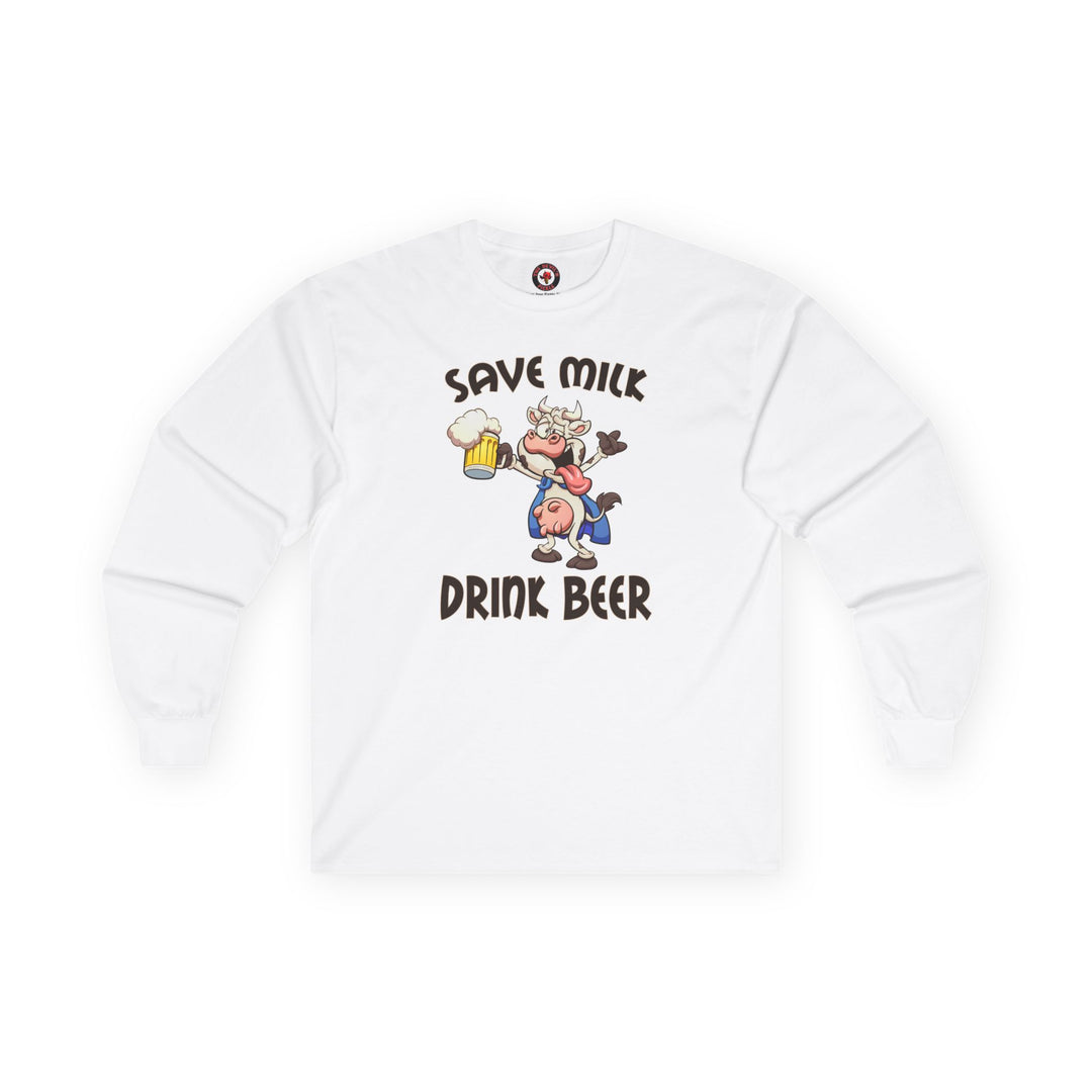 Save Milk Drink Beer Long Sleeve Tee