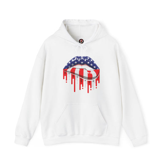 American Flag Lips Hooded Sweatshirt