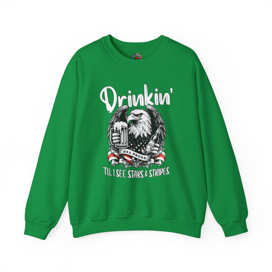 Drinkin' Til I See Stars & Stripes Crewneck Sweatshirt