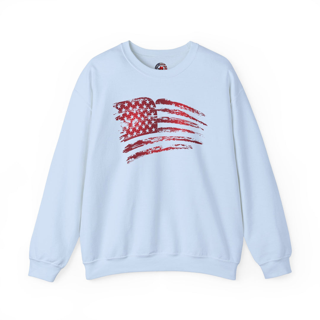 Red American Flag Crewneck Sweatshirt