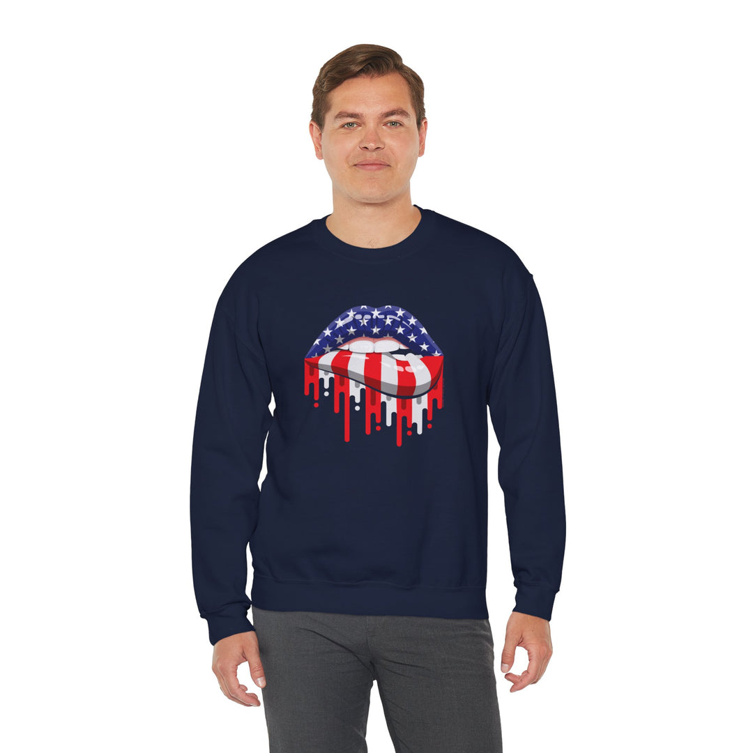 American Flag Lips Crewneck Sweatshirt