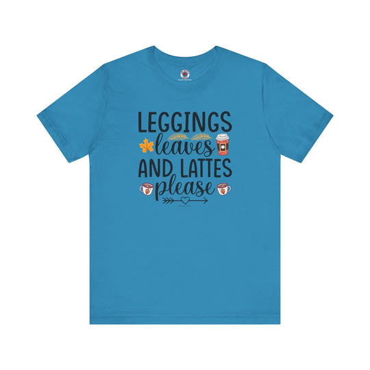 Leggings Leaves and Lattes Please T-Shirt