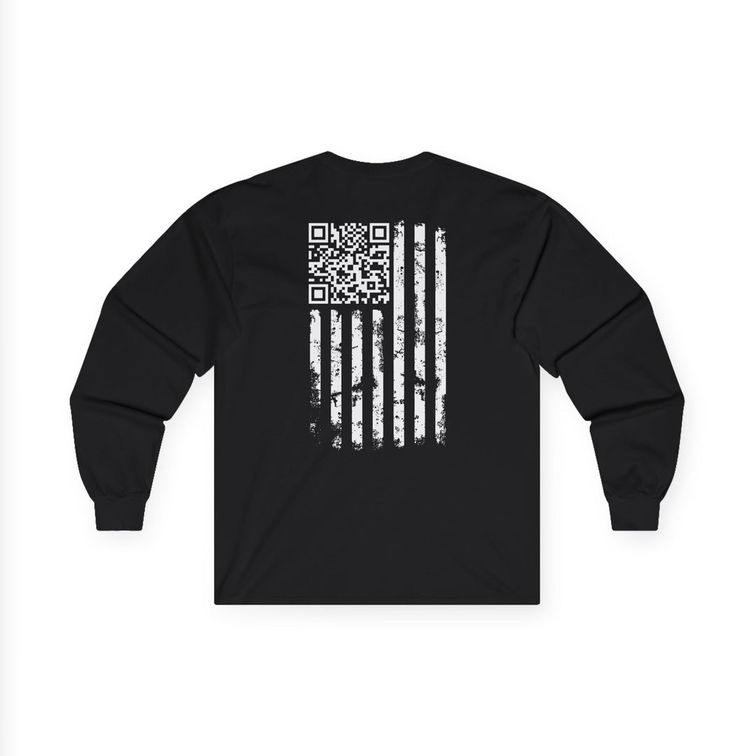 American Flag QR Code Long Sleeve Tee