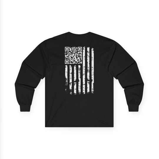 American Flag QR Code Long Sleeve Tee