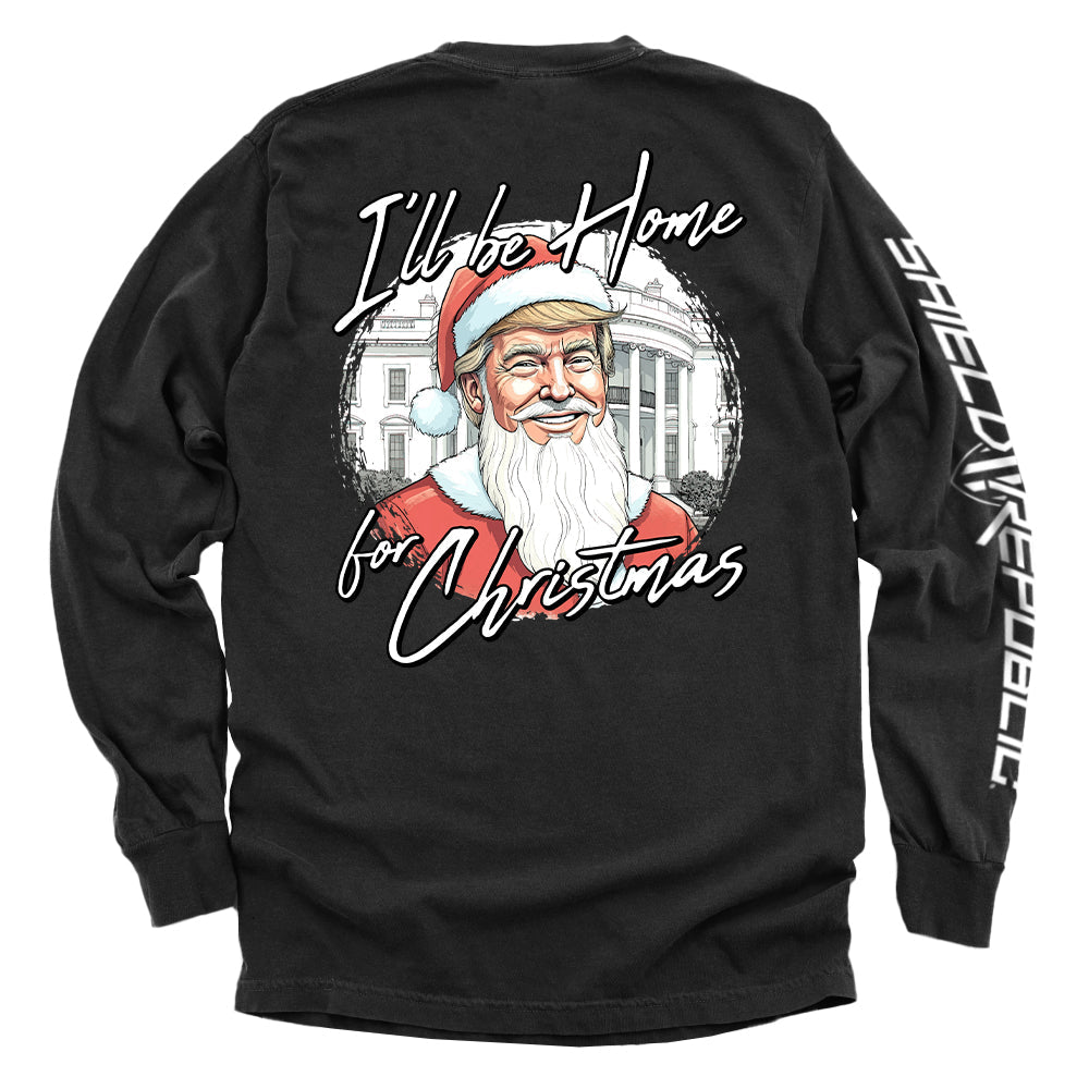 I'll be home for Christmas Santa Trump Shirts