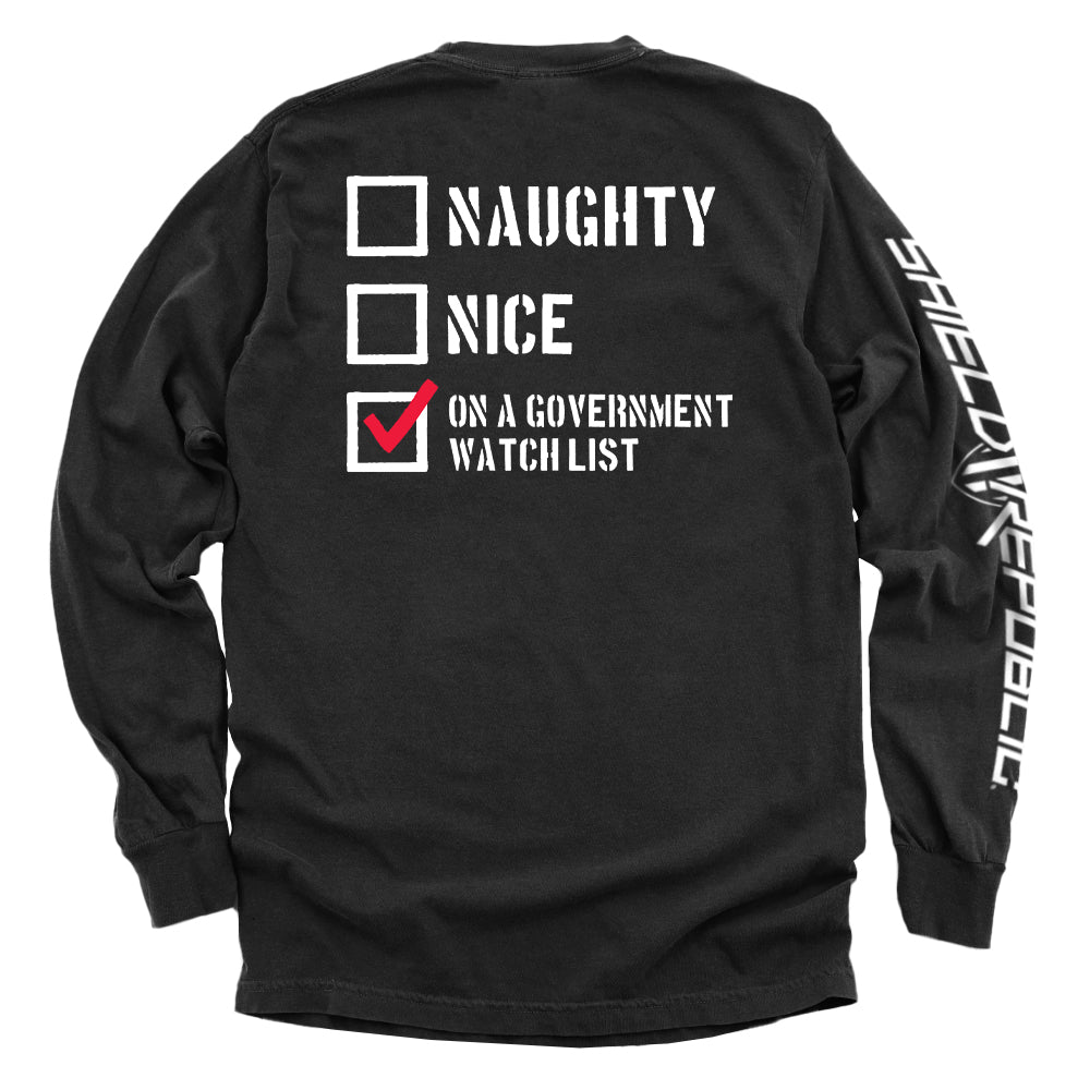Naughty Nice On a Government Watch List Shirts