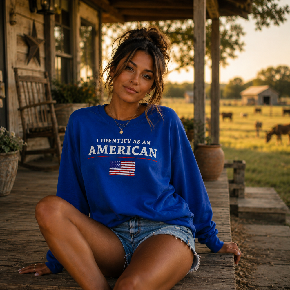 I Identify As An American Crewneck Sweatshirt