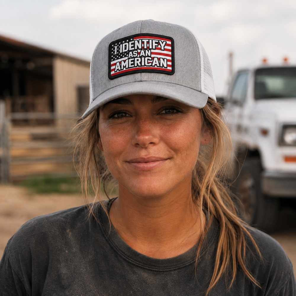 I Identify As An American Woven Patch Hat
