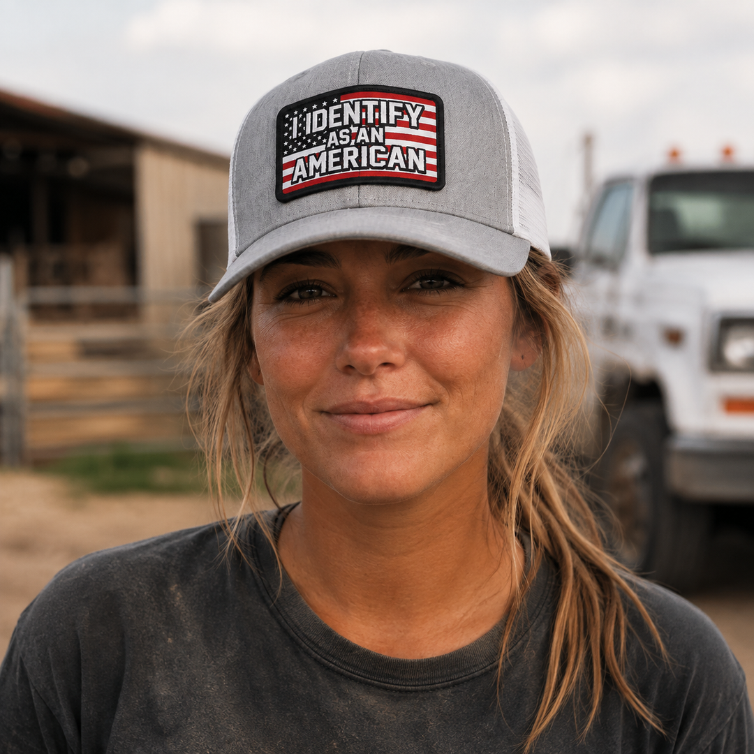 I Identify As An American Woven Patch Hat