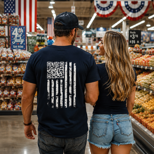 American Flag QR Code T-Shirt