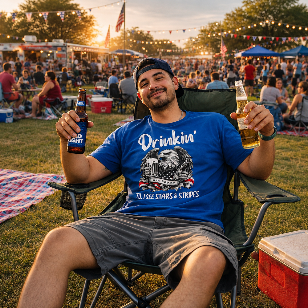 Drinkin' Til I See Stars & Stripes T-Shirt
