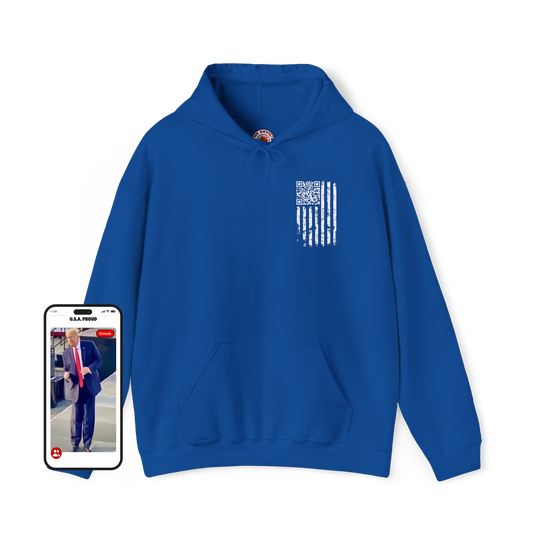 American Flag QR Code Hooded Sweatshirt