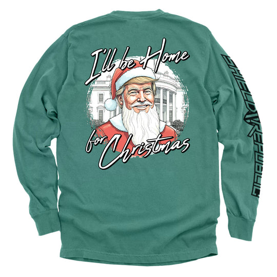 I'll be home for Christmas Santa Trump Shirts