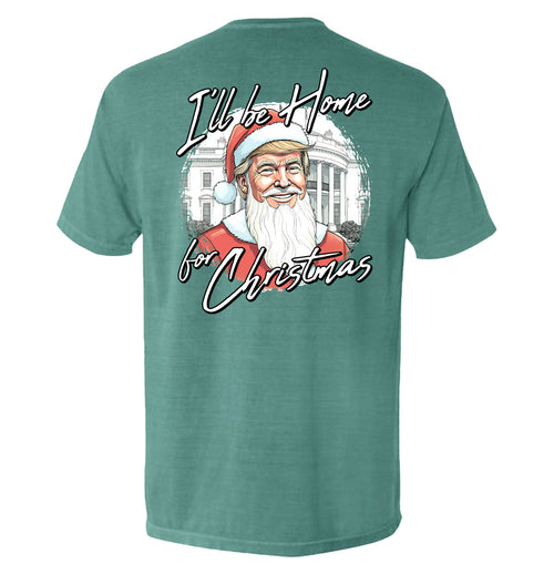 I'll be home for Christmas Santa Trump Shirts