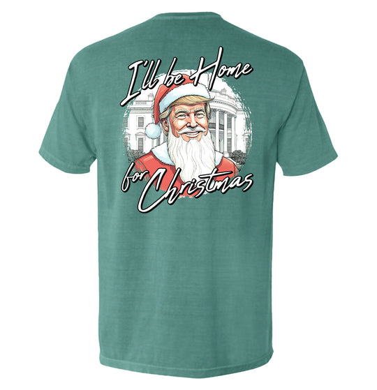 I'll be home for Christmas Santa Trump Shirts