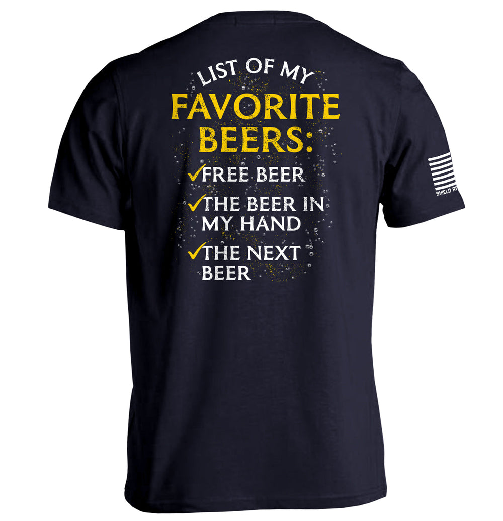 List of My Favorite Beers Shirts