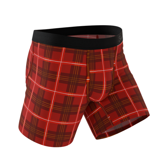 The Partridge Red Cozy Plaid Ball Hammock® Pouch Underwear