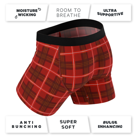 The Partridge Red Cozy Plaid Ball Hammock® Pouch Underwear