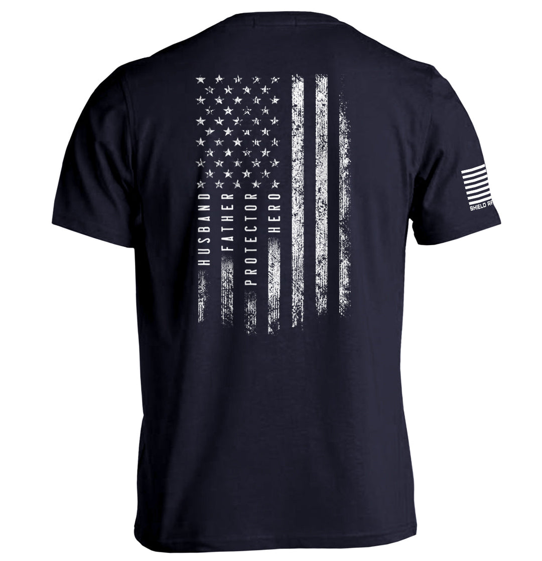 Husband Father Protector Hero American Flag