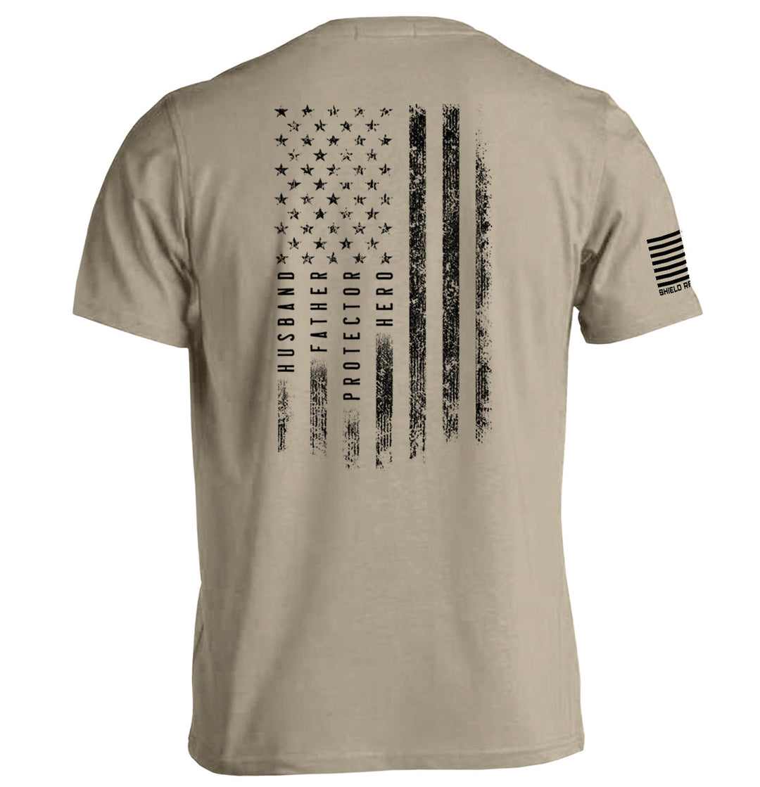 Husband Father Protector Hero American Flag