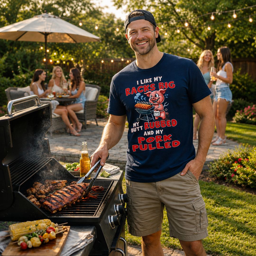 I Like My Racks Big My Butt Rubbed and My Pork Pulled T-Shirt