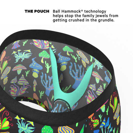 The Super Shroom Neon Mushrooms Ball Hammock® Pouch Underwear