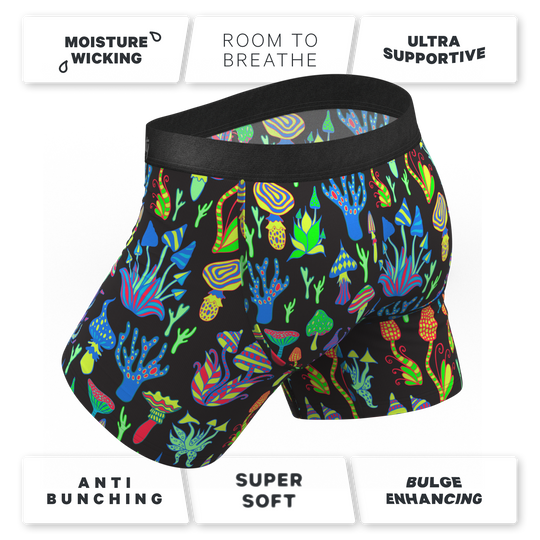 The Super Shroom Neon Mushrooms Ball Hammock® Pouch Underwear