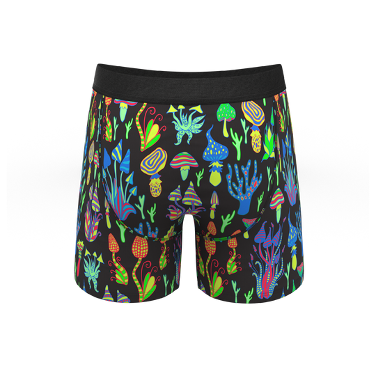 The Super Shroom Neon Mushrooms Ball Hammock® Pouch Underwear