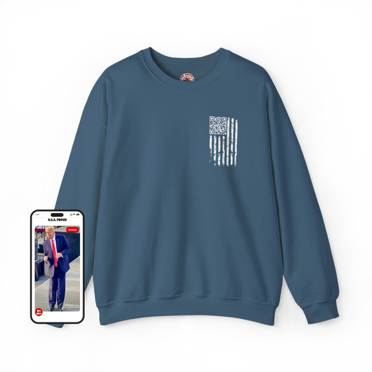 American Flag QR Code Crewneck Sweatshirt