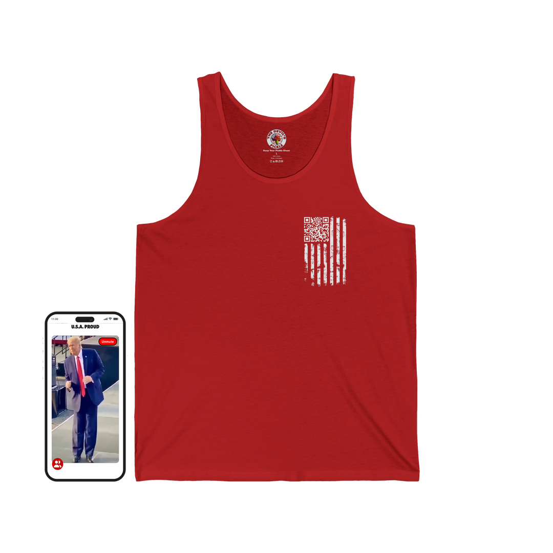 American Flag QR Code Tank Top