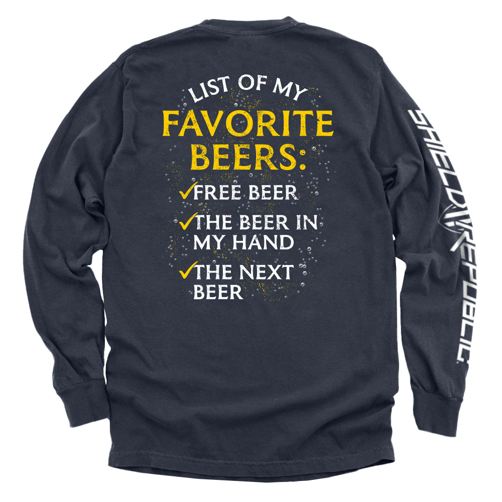 List of My Favorite Beers Shirts