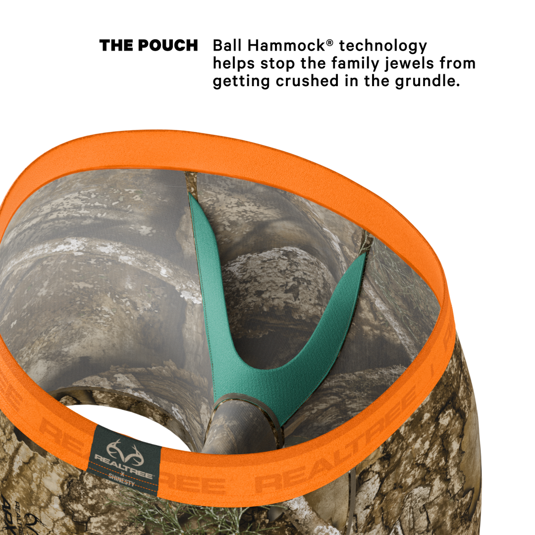 The Wild Game Realtree x Shinesty Neon Orange Ball Hammock® Pouch Underwear